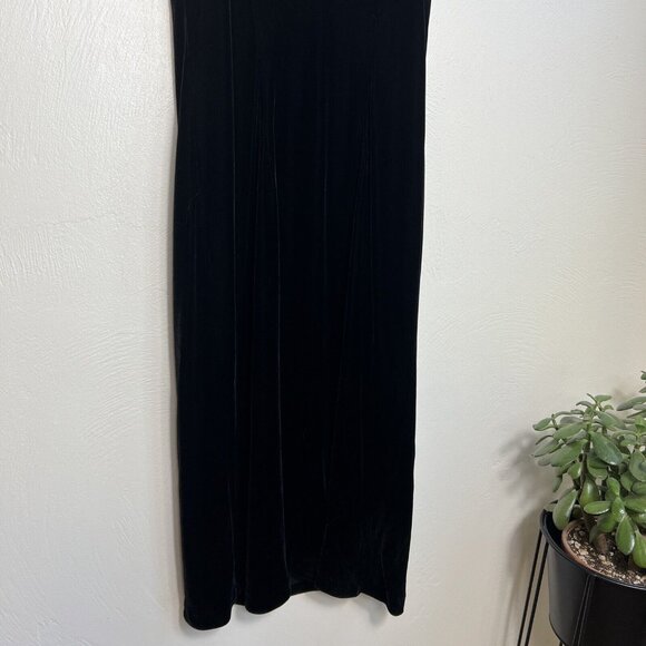 VTG Banana Republic Womens Black Velvet Slip Dress Size 10 Y2K 2002 Holiday Midi - Picture 7 of 15